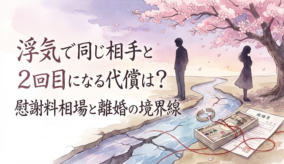 浮気で同じ相手と2回目になる代償は？慰謝料相場と離婚の境界線