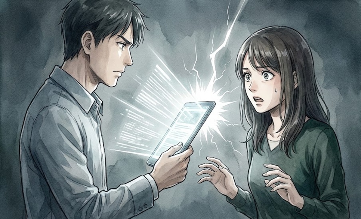 彼氏が浮気の証拠を突きつけて彼女に現状を自覚させる