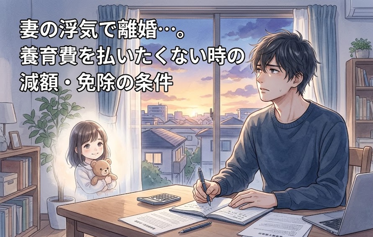 妻の浮気で離婚…。養育費を払いたくない時の減額・免除の条件